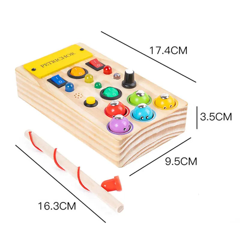 Children Busy Board Montessori Toys Wooden With Led