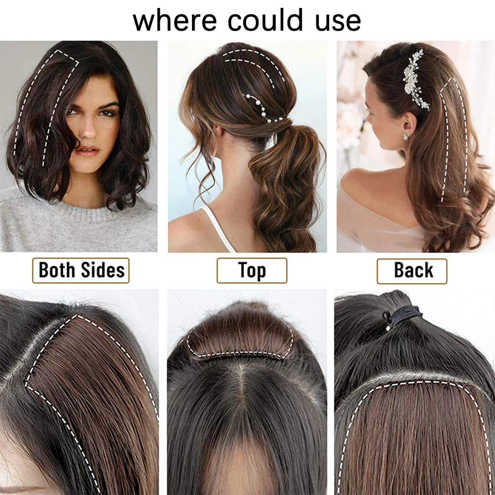 AZQUEEN Synthetic 20cm/30cm Invisible Straight Pads Clip In