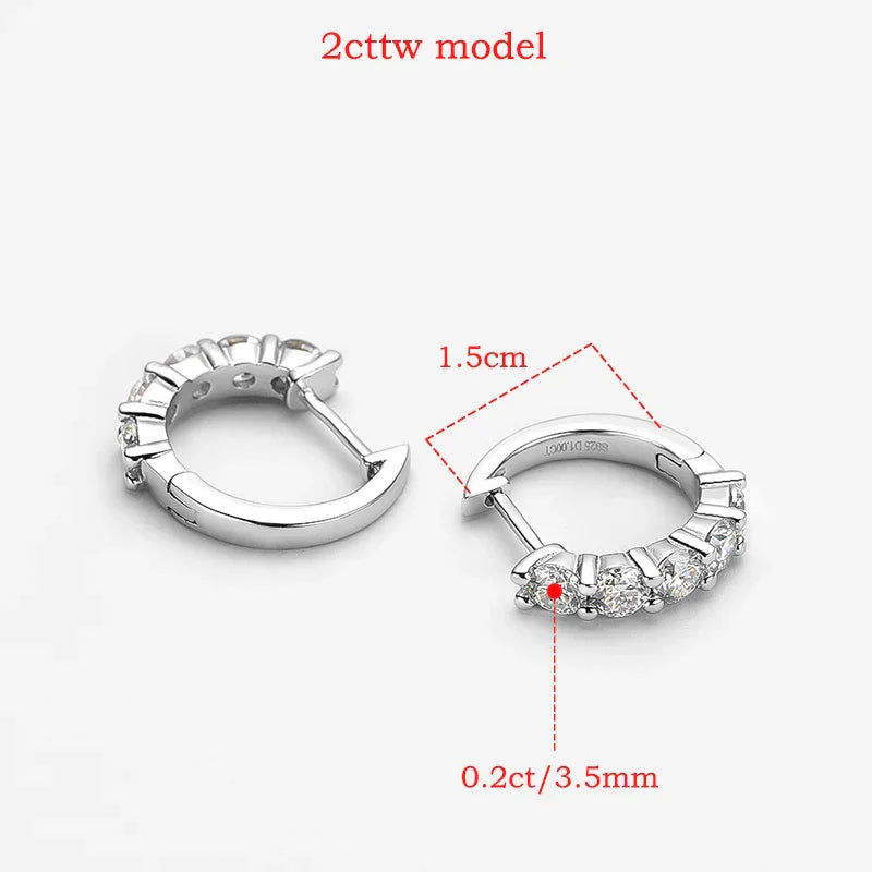 Smyoue 18k 3cttw Moissanite Hoop Earring for Women