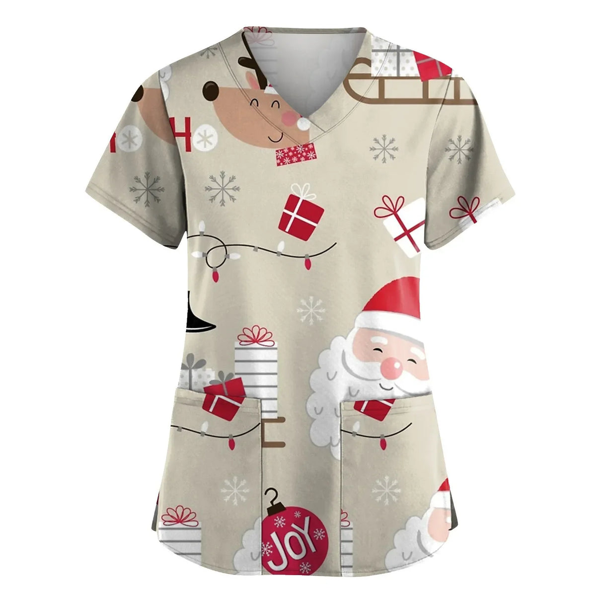 Christmas Cartoon print spa uniform beauty salon Pet