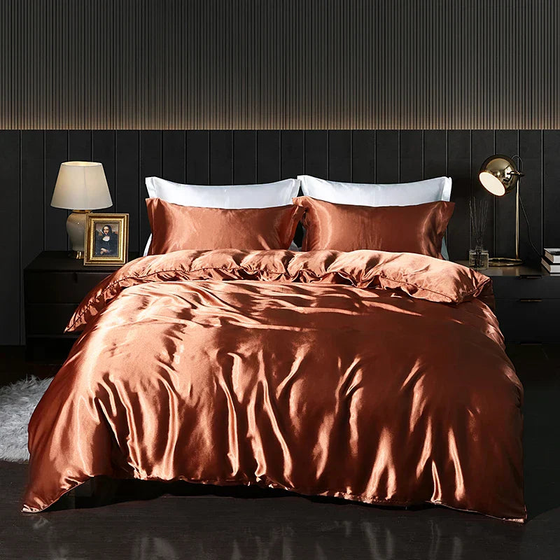 Luxury Gold Mulberry Silk Bedding Set Comforter Quilt