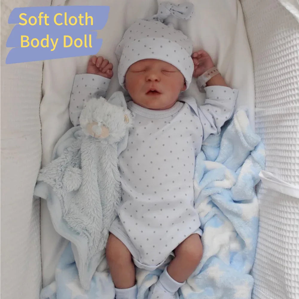43CM Reborn Baby Doll Silicone Vinyl Cloth Preemie