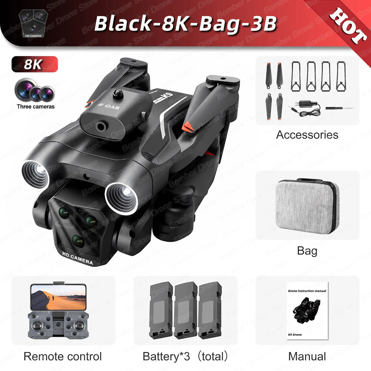New K9Max RC Drone 4K Professinal 8K Wide