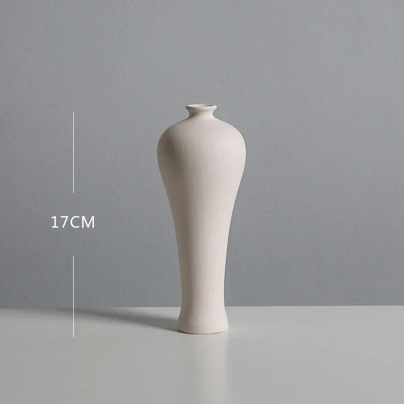 Nordic White Tabletop Vases Ceramic Flower Vase Living