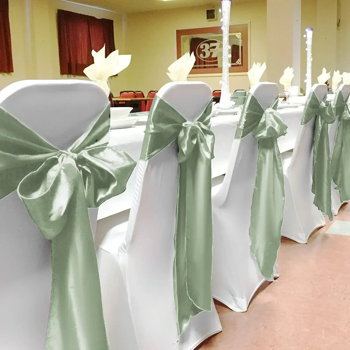 Wholesale 10/50pcs Satin Chair Bow Sashes Wedding Chair