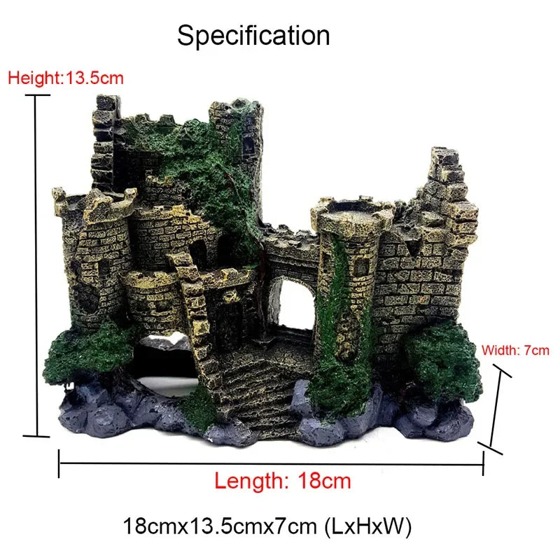 Resin Artificial Fish Tank Ancient Castle Aquarium Decoration