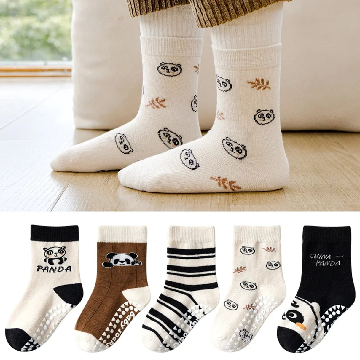 5 Pairs Children's Socks Cotton Non-slip Socks Floor