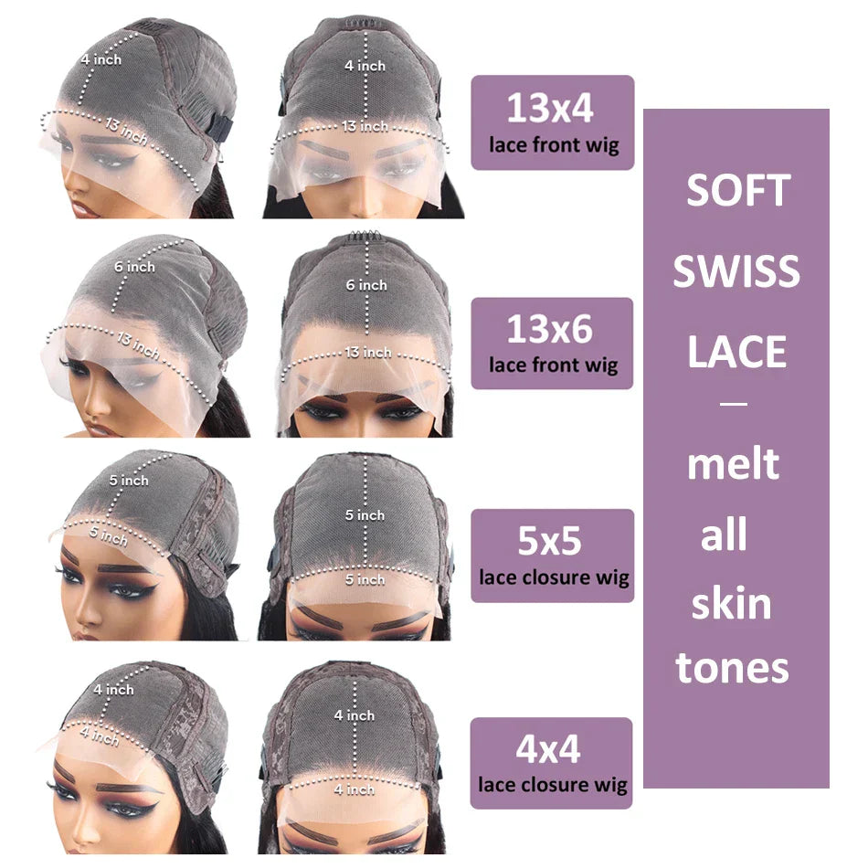 30 40 Inch Straight Lace Front Wigs Glueless