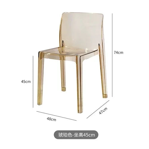 Nordic Acrylic Transparent Bar Chairs Modern Backrest Household