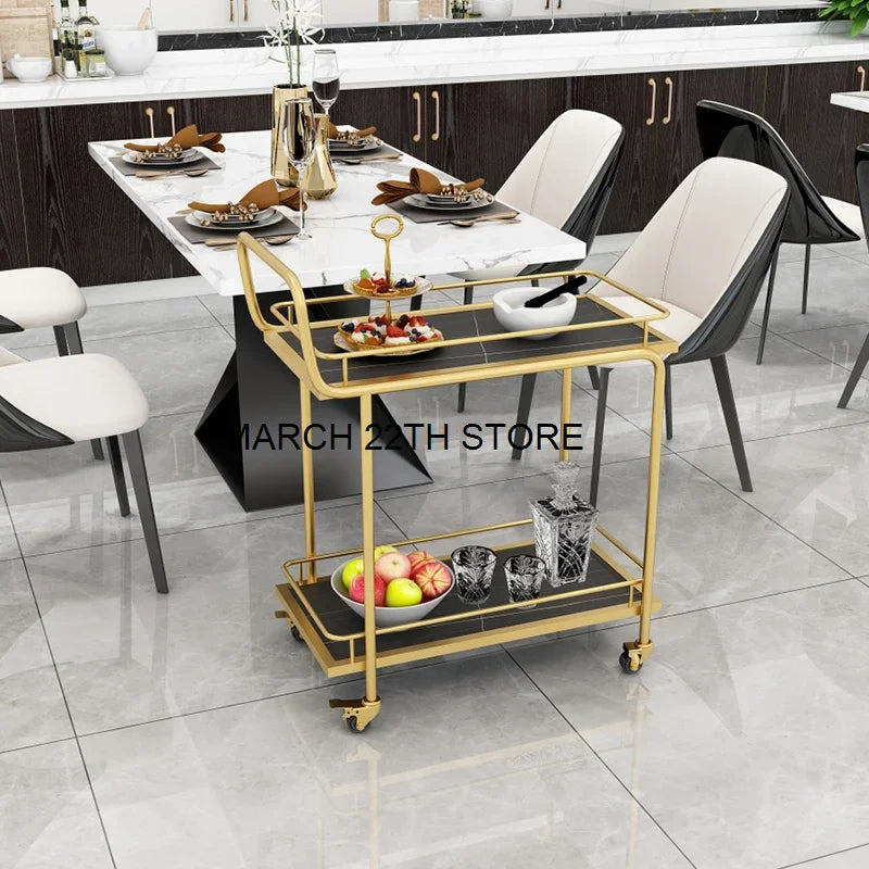 Hotel Sideboards Trolley Rolling Utility Gold Serving Food