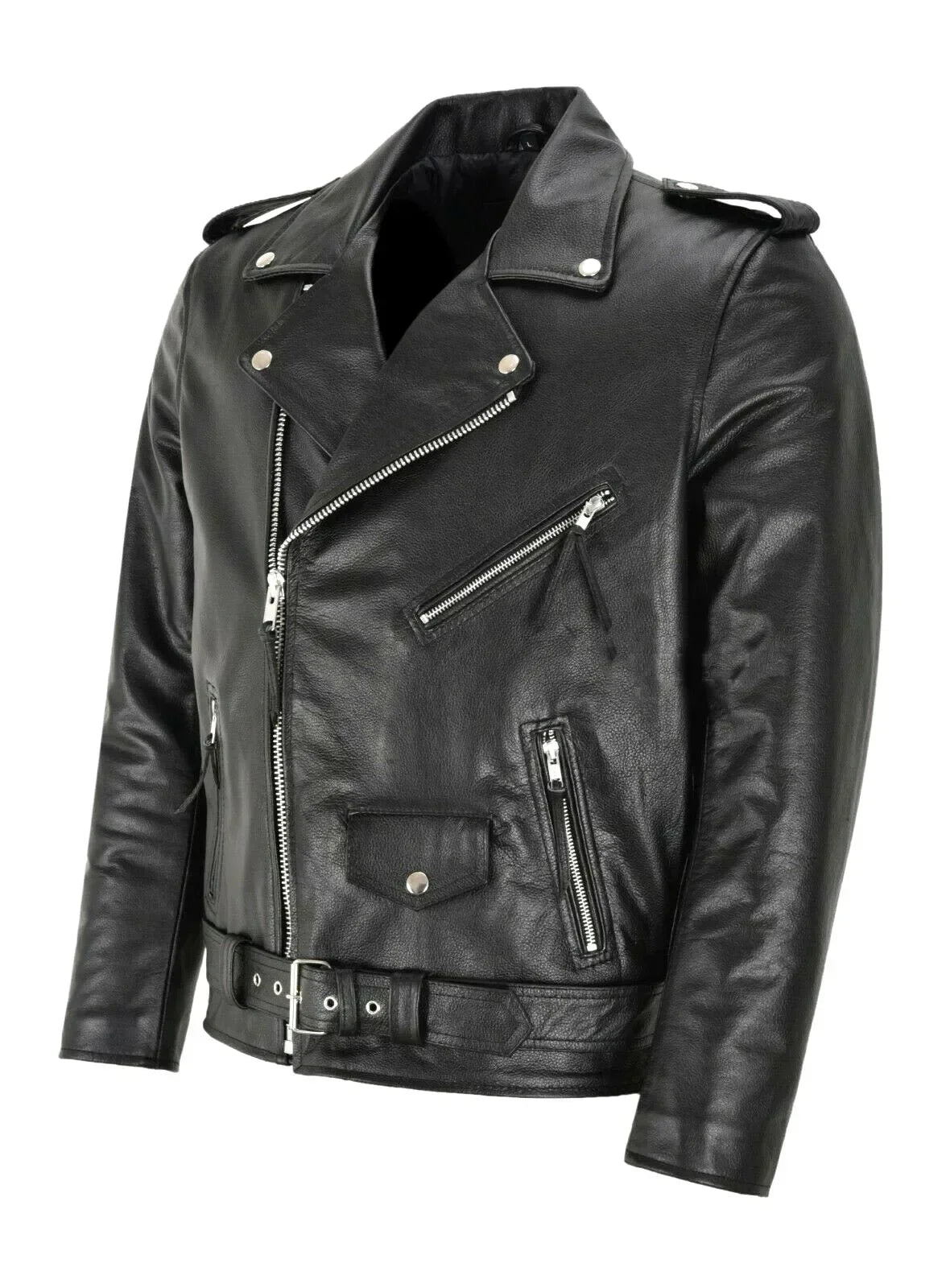 2023 Men's Turn-lapel Pu Jacket Coat Outside Spring