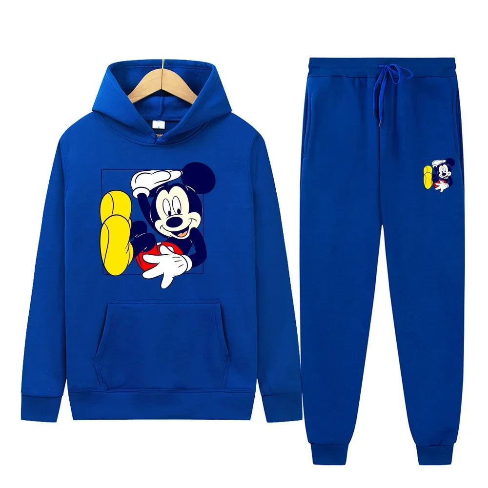 New Disney Mickey Fashion Sports Suit Printed Hoodie