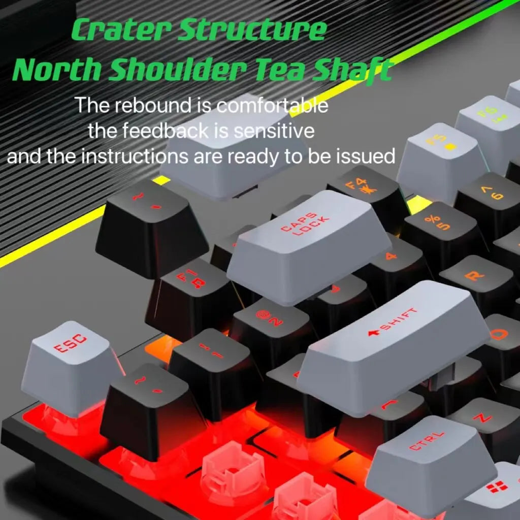 Wired Keyboard And Mouse Set Usb Luminous Mechanical