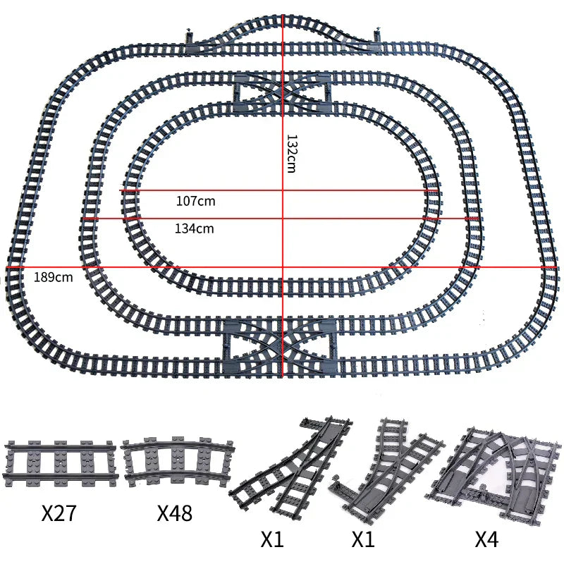 City Trains Train Track Rail Bricks Model Toy