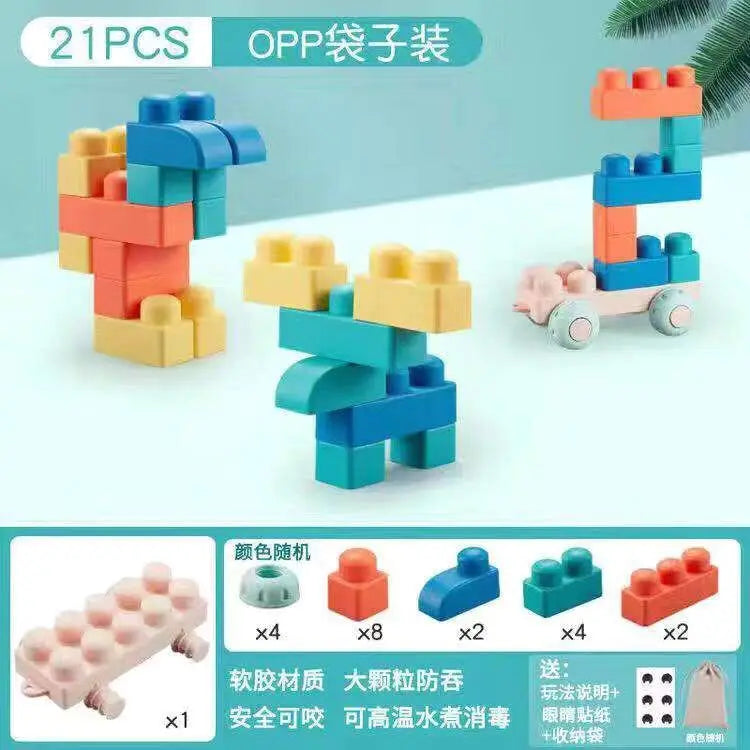 DIY Baby Soft Rubber Big Particle Bricks Model
