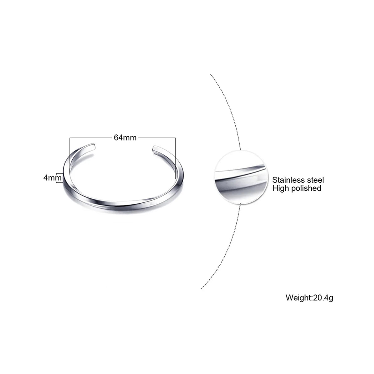 Men's Thin Bracelet,Stainless Steel Cuff Bangle Bracelet, Thin