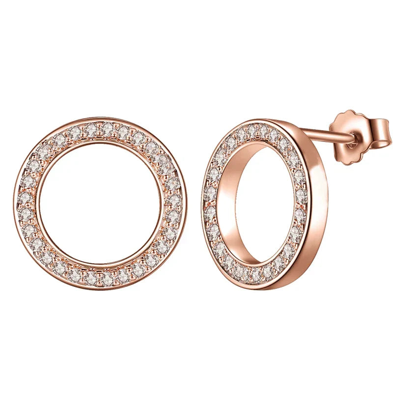 Rose Gold Hoop Earrings For Women 925 Silver