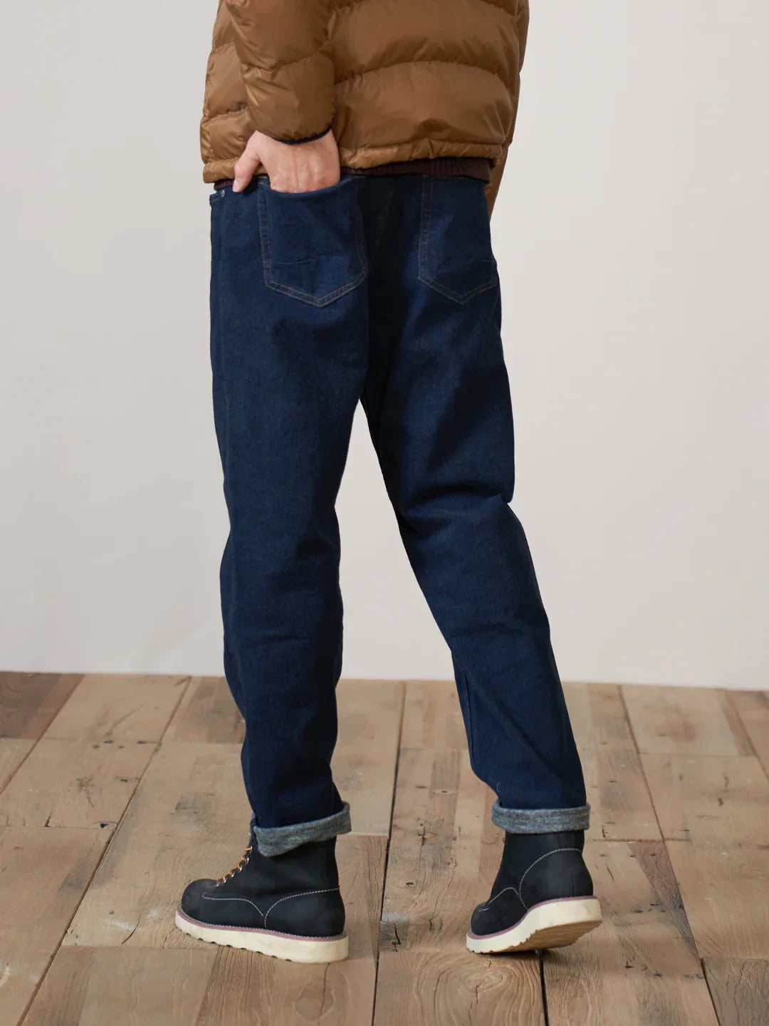 SIMWOOD 2024 Spring New Men's Fleece Ankle-Length Jeans