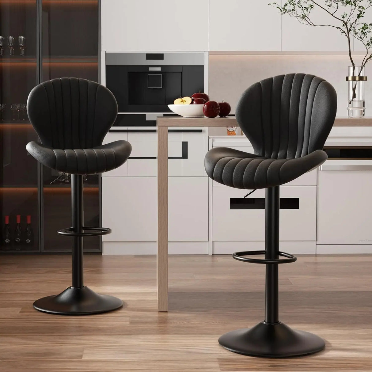 Bar Stools Set of 2 Modern Swivel Bar