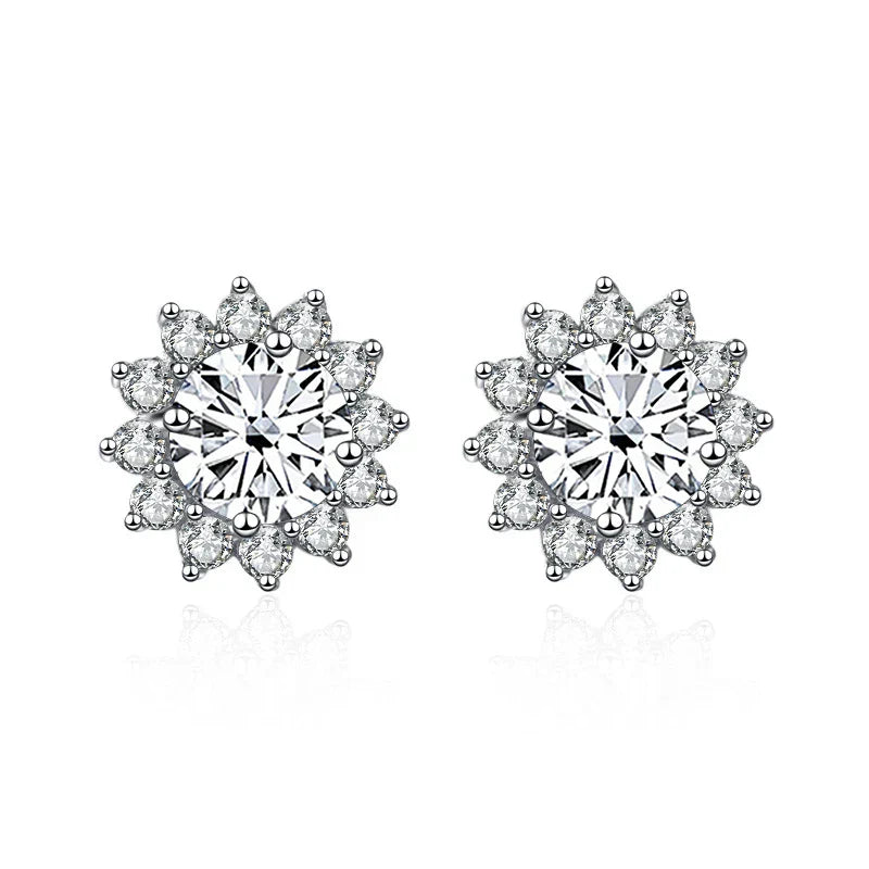 JoyceJelly 1 carat D Color Moissanite Diamond Earrings