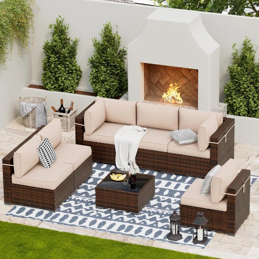 Patio Furniture Sets, Modular Rattan Outdoor Patio Sectional