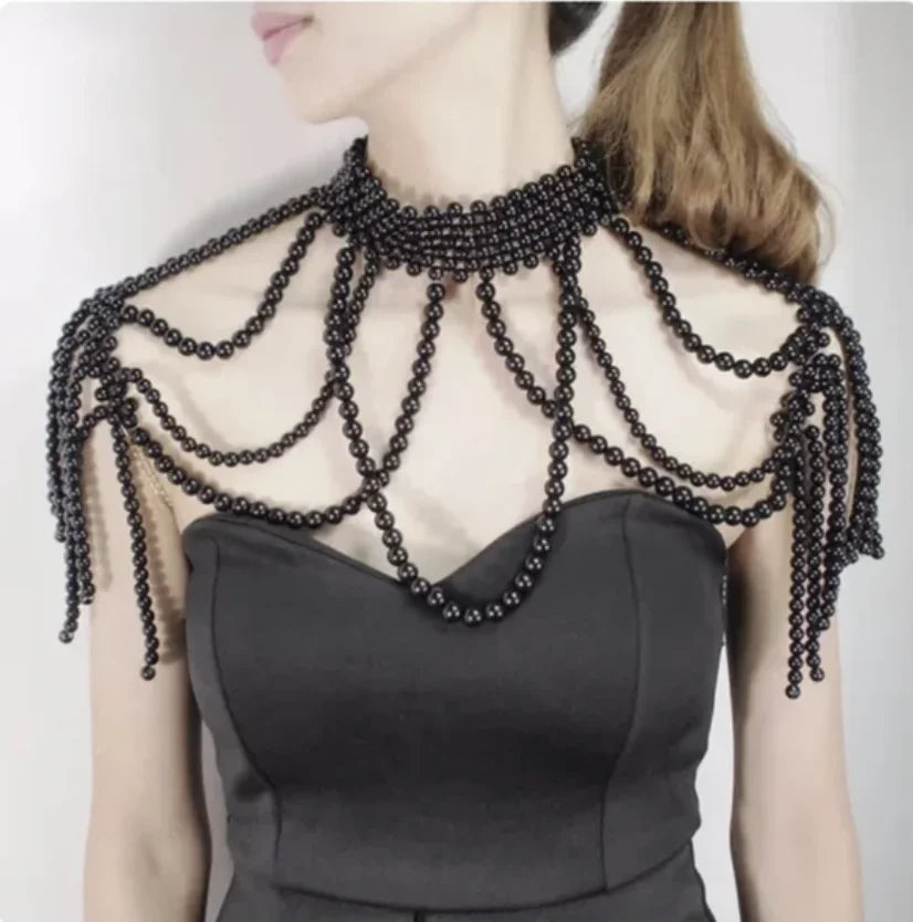 Body Chain Jewelry Pearl Sexy Beaded Collar Shoulder