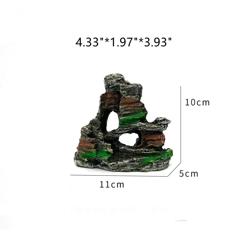Large Resin Aquarium Fish Tank Mountain View Oranment