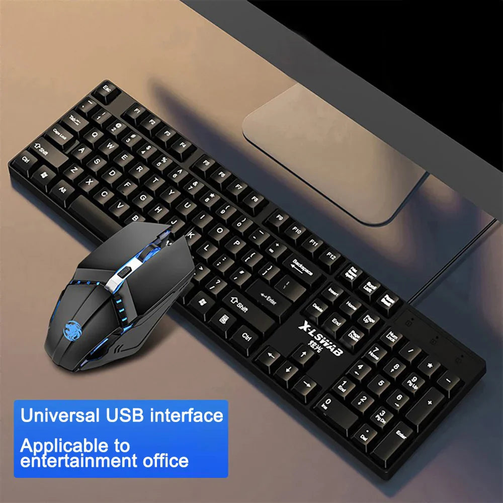 3-piece Set Gaming Keyboard Mouse Headphone Set Wired