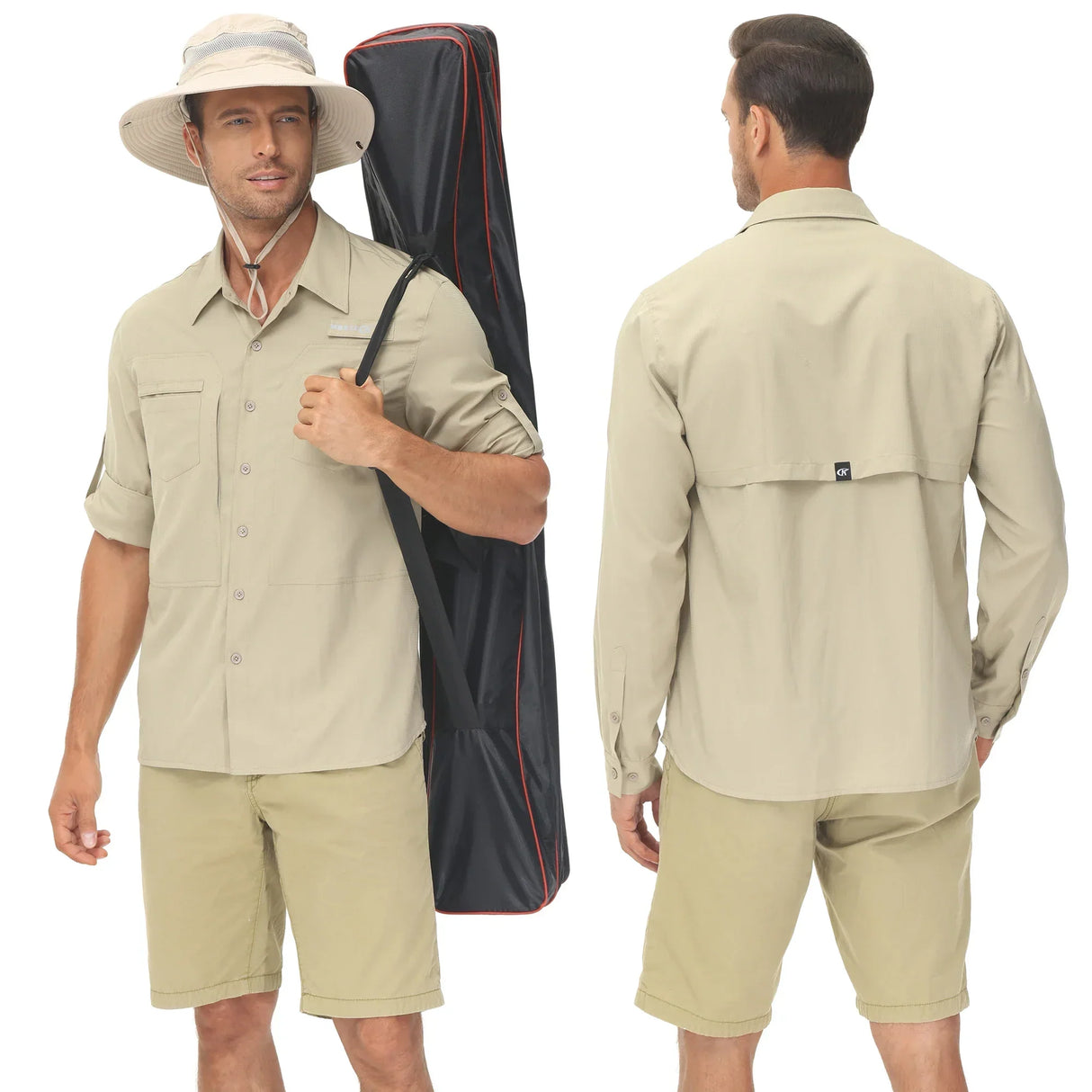 Men's Fishing Shirts Casual Cargo Hiking Shirt Long