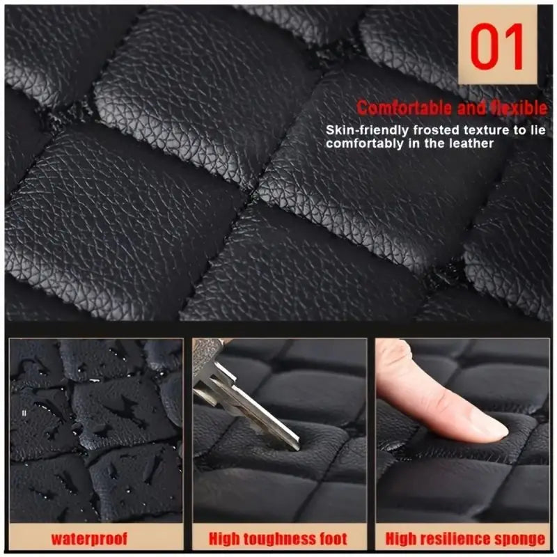 5PCS/Set Leather Car Floor Mats Universal PVC Waterproof