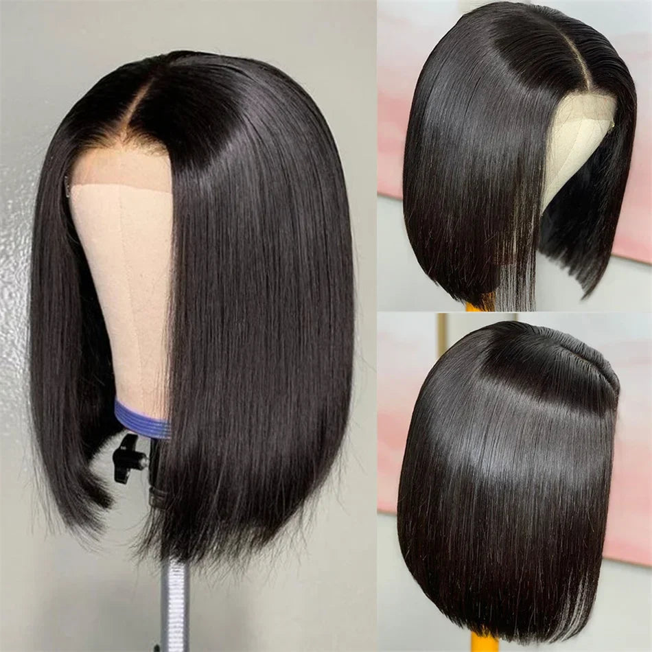 Highlight Straight Short Bob Wig 13x4 HD Transparent