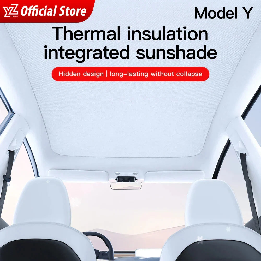 YZ For Tesla ModelY 2022 2023 Sunshade For Tesla Car Model Y Sunshade Roof Sunscreen Insulation Baffle Car Accessories