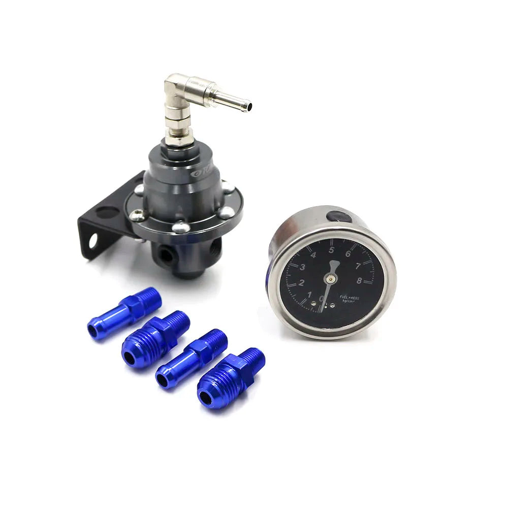 Adjustable Aluminum Fuel Pressure Regulator With Gauge Kit