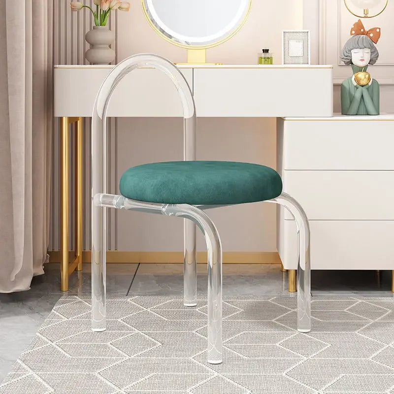 Crystal Makeup Chair Acrylic Furniture Casual Design Backrest