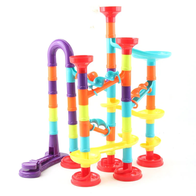 76/142pc Marble Run Race Track Building Blocks Kids