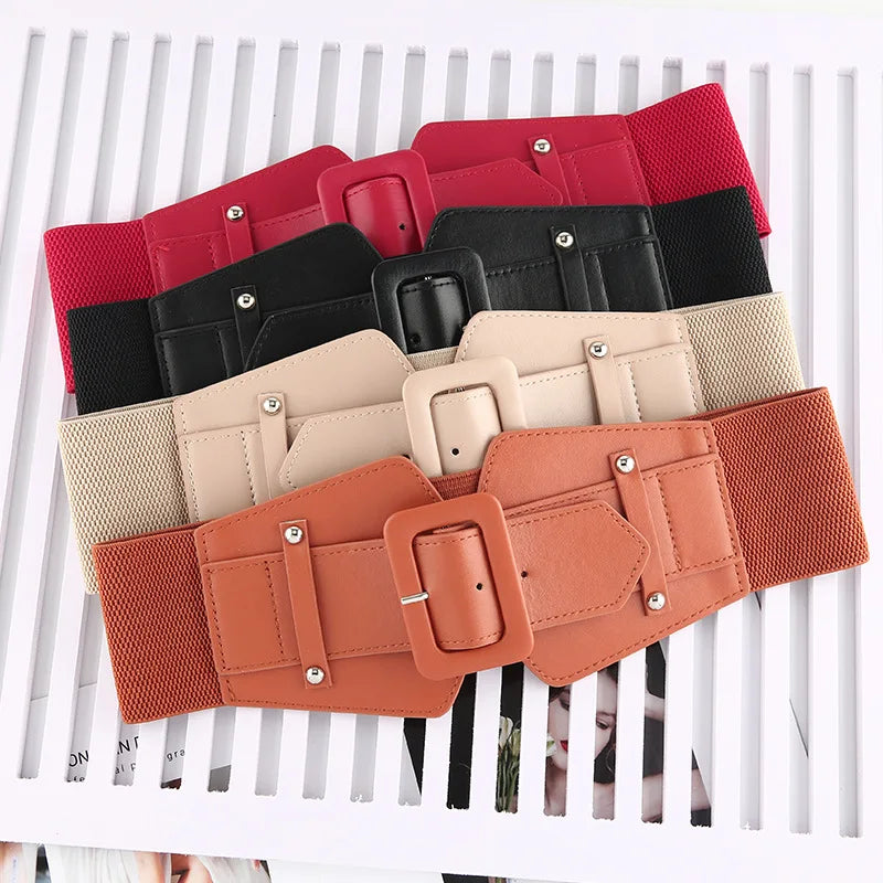 Wide Elastic Corset Belt Ladies Dress Suit Stretch