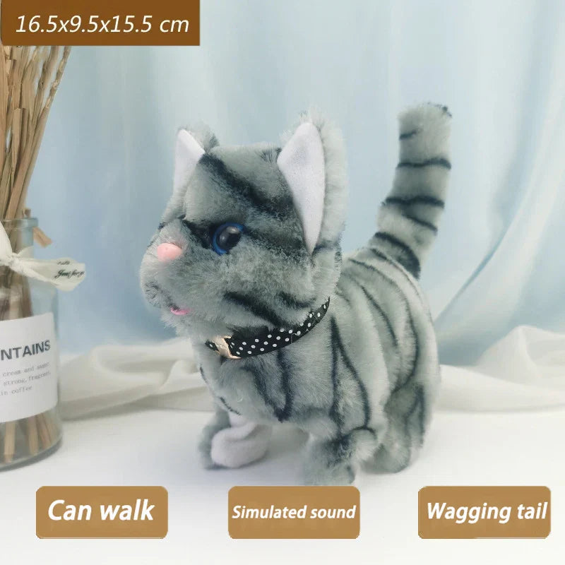 New Walking Kitty Plush Toy Electric Interactive Cat