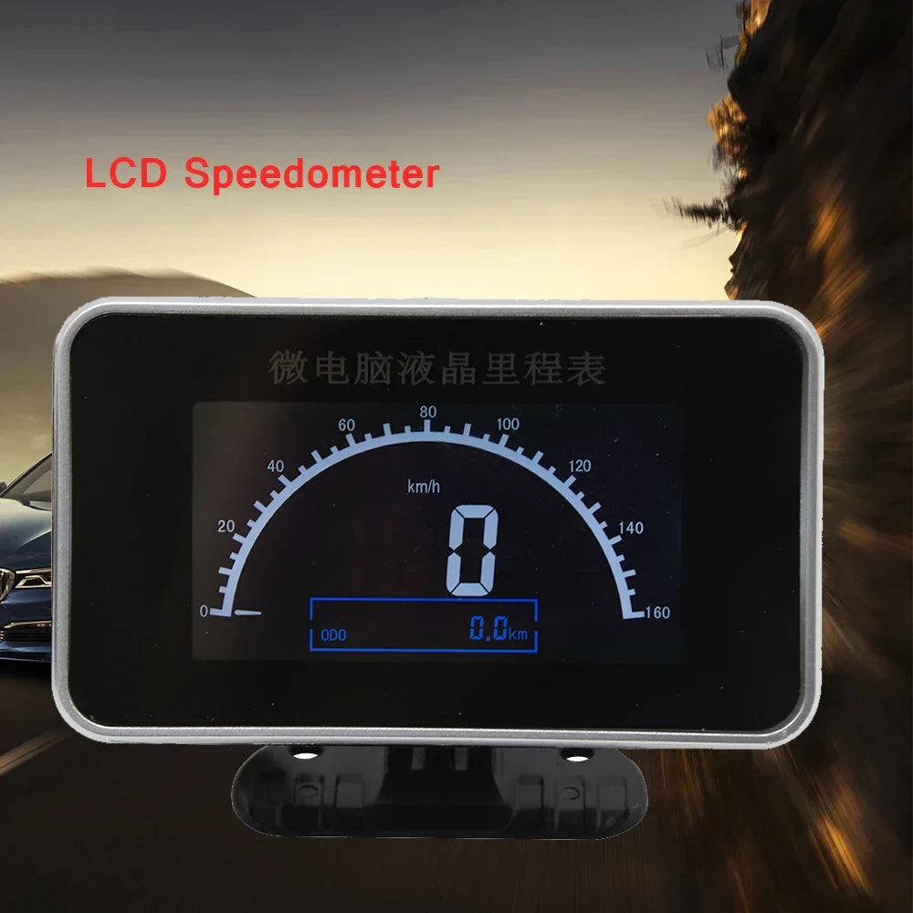 12V/24V Digital Speedometer & Odometer Gauge with Alarm LCD Panel