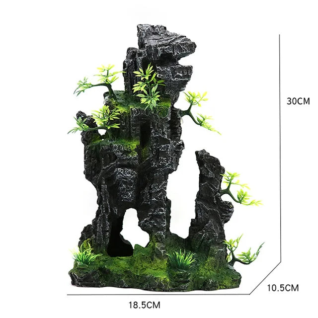 Fish Tank Plant Rockery Multi-style Aquarium Decoration,Resin Artificial