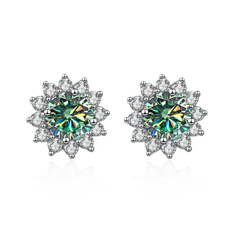 JoyceJelly 1 carat D Color Moissanite Diamond Earrings