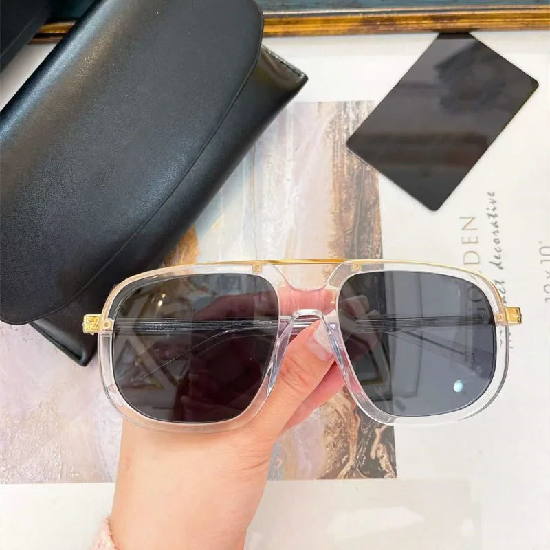 Square Double Bridge Sunglasses 7101 Men and Women