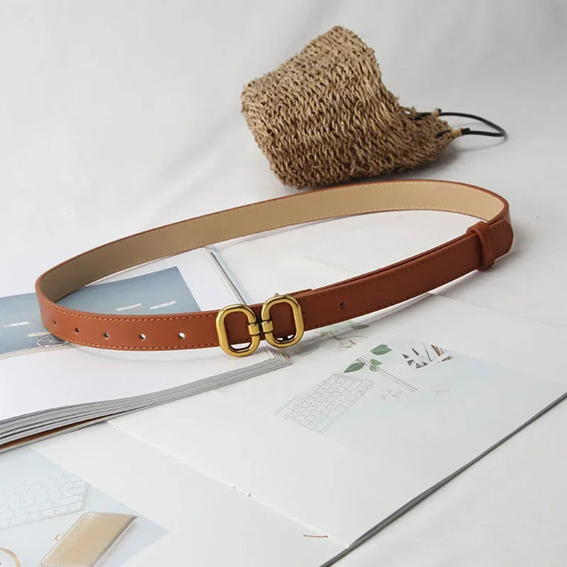 New Women's Fashionable Famous Brand Design Buckle Thin