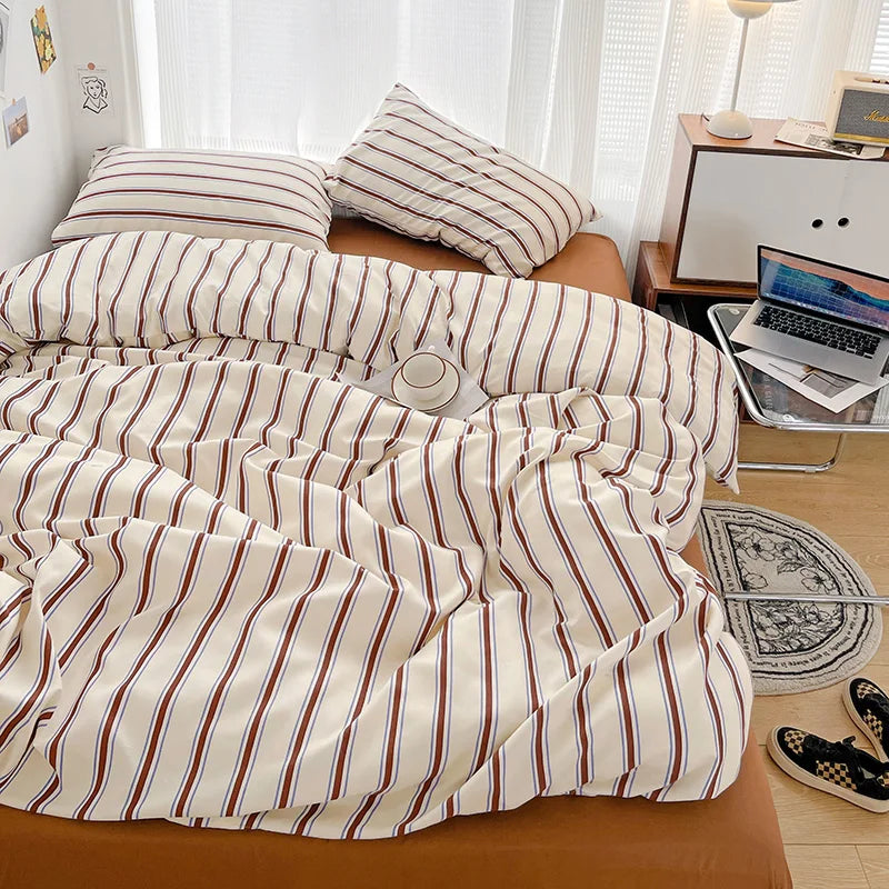 Nordic Sling Bed 150 Bedding Sets Stripes Duvet