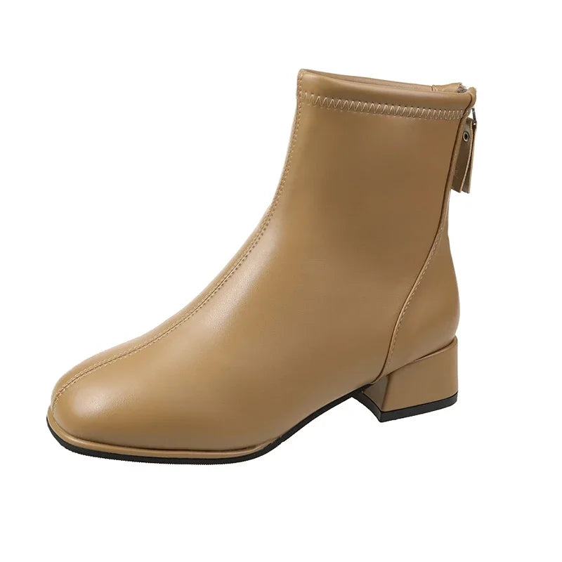 Plus Size 43 Square Toe Ankle Boots Women