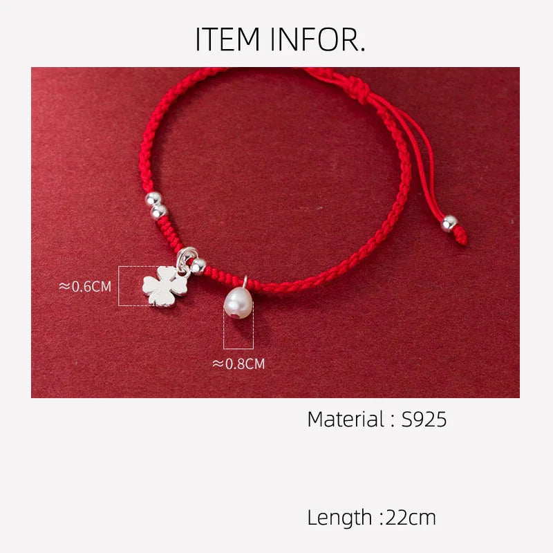 22cm Lucky 925 Silver Rope Bracelets Women Silver