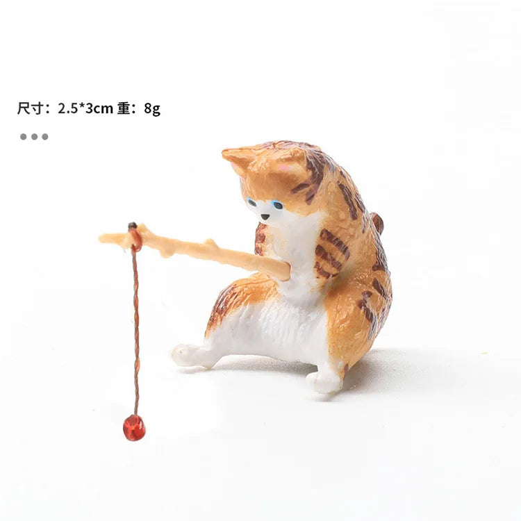 Creative Aquarium Decoration 10 Style Small Fishing Cat