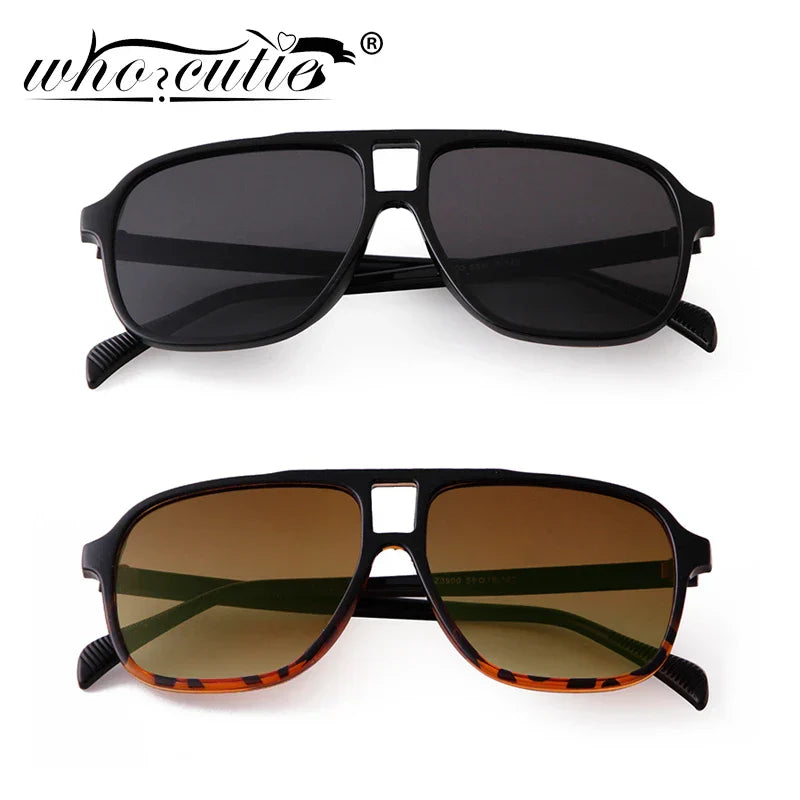 WHO CUTIE 2021 New Leopard Oversized Sunglasses Women
