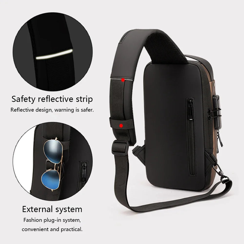Antitheft Tape Bag Portable Backpack with USB Charging