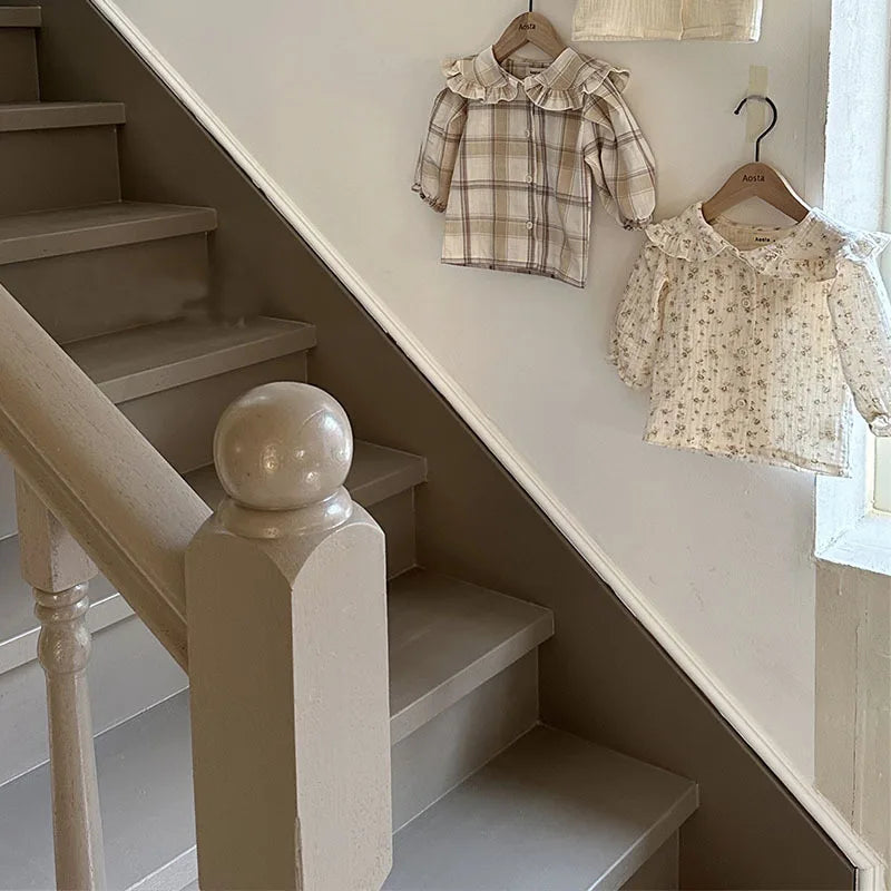 2023 New Baby Long Sleeve Lapel Shirts Cute