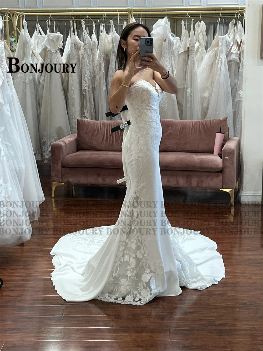 BONJOURY Classic 2023 Wedding Dresses Strapless Sweetheart For